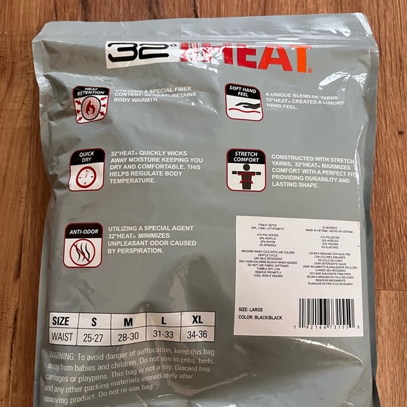 2 pack black layering pants, 32° Degrees Heat, NWT, size L - Picture 2 of 4